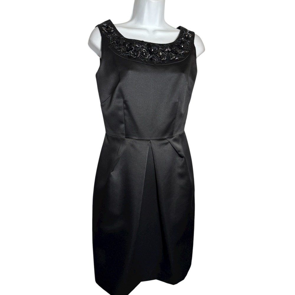 Antonio Melani Size 2 Black Beaded Neckline Sleeveless Dress‎ Party Dress 🖤🖤